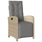 Preview: 3-tlg. Garten-Essgruppe mit Kissen Beige Poly Rattan