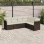 Preview: ARDEBO.de - 6-tlg. Garten-Sofagarnitur mit Kissen Braun Poly Rattan