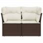 Preview: Gartensofa mit Kissen 2-Sitzer Braun Poly Rattan