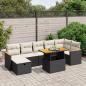 Preview: ARDEBO.de - 8-tlg. Garten-Sofagarnitur mit Kissen Schwarz Poly Rattan