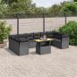 Preview: ARDEBO.de - 11-tlg. Garten-Sofagarnitur mit Kissen Schwarz Poly Rattan