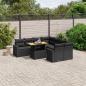 Preview: ARDEBO.de - 9-tlg. Garten-Sofagarnitur mit Kissen Schwarz Poly Rattan