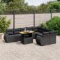 Preview: ARDEBO.de - 10-tlg. Garten-Sofagarnitur mit Kissen Schwarz Poly Rattan