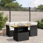 Preview: ARDEBO.de - 5-tlg. Garten-Sofagarnitur mit Kissen Schwarz Poly Rattan