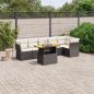 Preview: ARDEBO.de - 7-tlg. Garten-Sofagarnitur mit Kissen Schwarz Poly Rattan