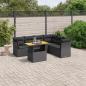 Preview: ARDEBO.de - 7-tlg. Garten-Sofagarnitur mit Kissen Schwarz Poly Rattan