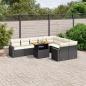 Preview: ARDEBO.de - 10-tlg. Garten-Sofagarnitur mit Kissen Schwarz Poly Rattan