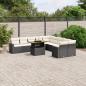 Preview: ARDEBO.de - 11-tlg. Garten-Sofagarnitur mit Kissen Schwarz Poly Rattan