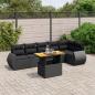 Preview: ARDEBO.de - 7-tlg. Garten-Sofagarnitur mit Kissen Schwarz Poly Rattan