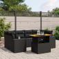 Preview: ARDEBO.de - 7-tlg. Garten-Sofagarnitur mit Kissen Schwarz Poly Rattan