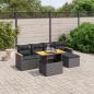 Preview: ARDEBO.de - 6-tlg. Garten-Sofagarnitur mit Kissen Schwarz Poly Rattan