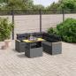 Preview: ARDEBO.de - 6-tlg. Garten-Sofagarnitur mit Kissen Schwarz Poly Rattan