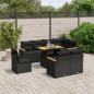 Preview: ARDEBO.de - 9-tlg. Garten-Sofagarnitur mit Kissen Schwarz Poly Rattan