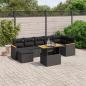 Preview: ARDEBO.de - 8-tlg. Garten-Sofagarnitur mit Kissen Schwarz Poly Rattan