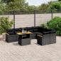 Preview: ARDEBO.de - 10-tlg. Garten-Sofagarnitur mit Kissen Schwarz Poly Rattan