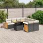 Preview: ARDEBO.de - 9-tlg. Garten-Sofagarnitur mit Kissen Schwarz Poly Rattan