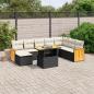 Preview: ARDEBO.de - 9-tlg. Garten-Sofagarnitur mit Kissen Schwarz Poly Rattan