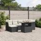 Preview: ARDEBO.de - 7-tlg. Garten-Sofagarnitur mit Kissen Schwarz Poly Rattan