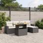 Preview: ARDEBO.de - 6-tlg. Garten-Sofagarnitur mit Kissen Schwarz Poly Rattan