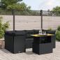 Preview: ARDEBO.de - 7-tlg. Garten-Sofagarnitur mit Kissen Schwarz Poly Rattan