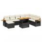 Preview: 9-tlg. Garten-Sofagarnitur mit Kissen Schwarz Poly Rattan