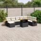 Preview: ARDEBO.de - 8-tlg. Garten-Sofagarnitur mit Kissen Schwarz Poly Rattan