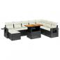 Preview: 9-tlg. Garten-Sofagarnitur mit Kissen Schwarz Poly Rattan