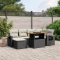 Preview: ARDEBO.de - 7-tlg. Garten-Sofagarnitur mit Kissen Schwarz Poly Rattan