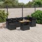 Preview: ARDEBO.de - 8-tlg. Garten-Sofagarnitur mit Kissen Schwarz Poly Rattan