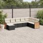 Preview: ARDEBO.de - 8-tlg. Garten-Sofagarnitur mit Kissen Schwarz Poly Rattan