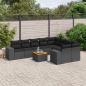 Preview: ARDEBO.de - 10-tlg. Garten-Sofagarnitur mit Kissen Schwarz Poly Rattan