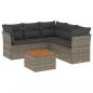 Preview: 6-tlg. Garten-Sofagarnitur mit Kissen Grau Poly Rattan