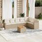 Preview: ARDEBO.de - 8-tlg. Garten-Sofagarnitur mit Kissen Beige Poly Rattan