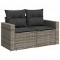 Preview: 13-tlg. Garten-Sofagarnitur mit Kissen Grau Poly Rattan