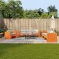 Preview: ARDEBO.de - 2-tlg. Garten-Lounge-Set Wachsbraun Massivholz Kiefer