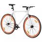 Preview: Fahrrad mit Festem Gang Weiß und Orange 700c 55 cm