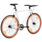 Preview: Fahrrad mit Festem Gang Weiß und Orange 700c 55 cm