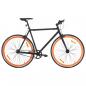 Preview: ARDEBO.de - Fahrrad mit Festem Gang Schwarz und Orange 700c 51 cm