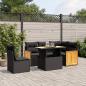 Preview: ARDEBO.de - 6-tlg. Garten-Sofagarnitur mit Kissen Schwarz Poly Rattan