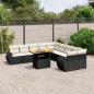 Preview: ARDEBO.de - 11-tlg. Garten-Sofagarnitur mit Kissen Schwarz Poly Rattan