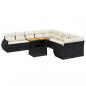 Preview: 11-tlg. Garten-Sofagarnitur mit Kissen Schwarz Poly Rattan