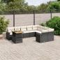 Preview: ARDEBO.de - 10-tlg. Garten-Sofagarnitur mit Kissen Schwarz Poly Rattan