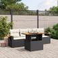 Preview: ARDEBO.de - 5-tlg. Garten-Sofagarnitur mit Kissen Schwarz Poly Rattan