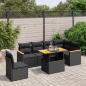 Preview: ARDEBO.de - 7-tlg. Garten-Sofagarnitur mit Kissen Schwarz Poly Rattan