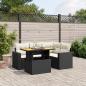 Preview: ARDEBO.de - 5-tlg. Garten-Sofagarnitur mit Kissen Schwarz Poly Rattan