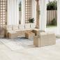 Preview: ARDEBO.de - 10-tlg. Garten-Sofagarnitur mit Kissen Beige Poly Rattan