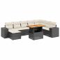 Preview: 9-tlg. Garten-Sofagarnitur mit Kissen Schwarz Poly Rattan