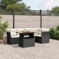 Preview: ARDEBO.de - 5-tlg. Garten-Sofagarnitur mit Kissen Schwarz Poly Rattan