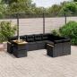 Preview: ARDEBO.de - 10-tlg. Garten-Sofagarnitur mit Kissen Schwarz Poly Rattan