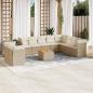 Preview: ARDEBO.de - 11-tlg. Garten-Sofagarnitur mit Kissen Beige Poly Rattan